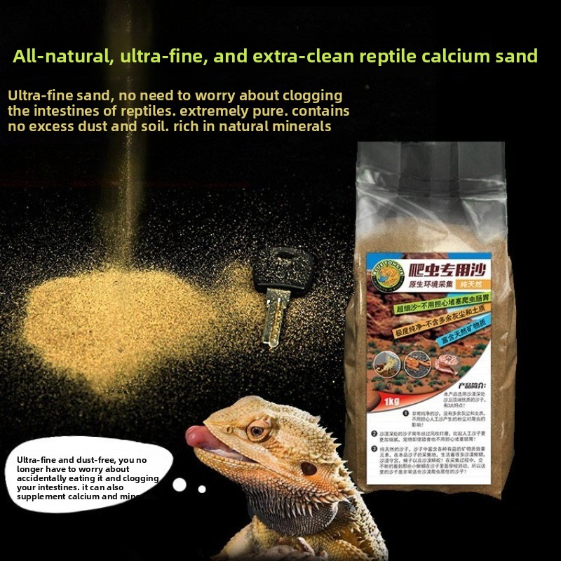 Calcium Powder Reptile - Reptilien-Sand, Kalziumsand für Bartagamen, Wüstenhabitat-Substrat, staubarmes