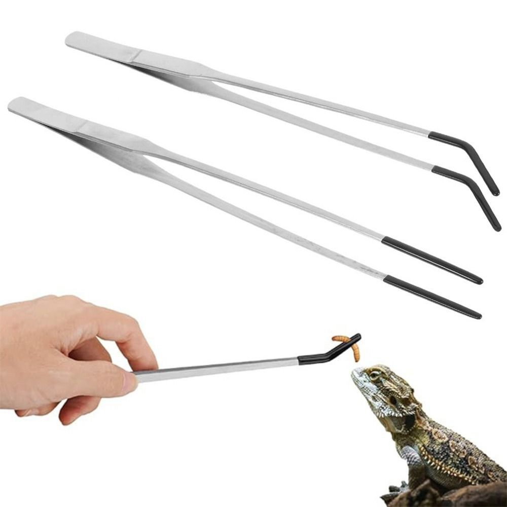 Feeding Tong Stainless - 2 Stück Edelstahl-Aquarium-Fütterungszangen, rutschfest, 27 cm,