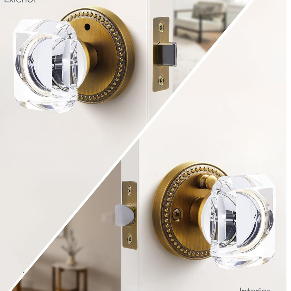 Glass Door Hinge - Gebürsteter Kristall-Türgriff, für Schlafzimmer und Badezimmer,
